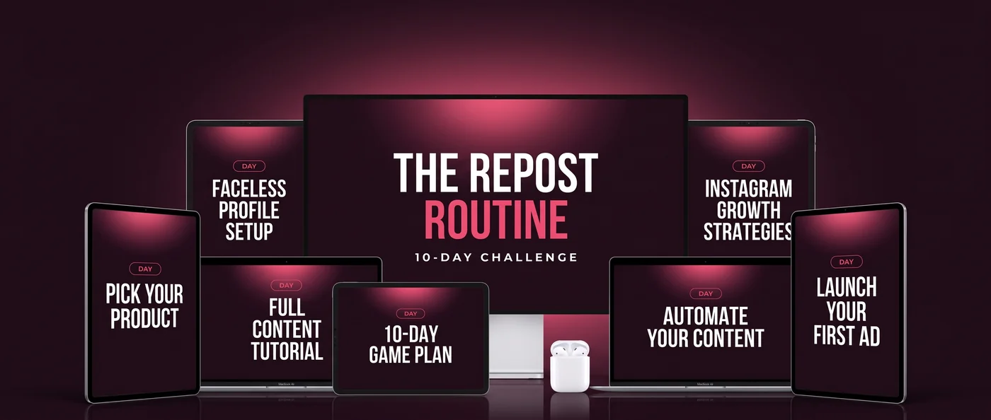 The Repost Routine 10-Day Challenge + 9 step-by-step trainings bundle